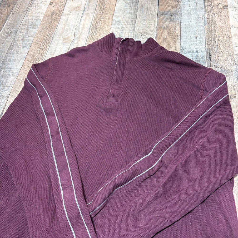 Hugo Boss Pullover Mens XXL Burgundy Quarter Snap Cotton Regular Fit Luxury